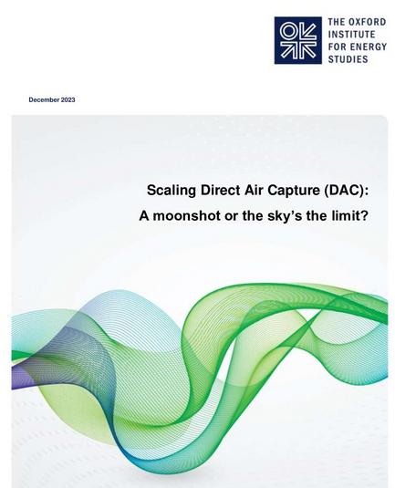 Cattura della CO₂ nell’aria. Un nuovo studio da Oxford Institute for Energy Studies